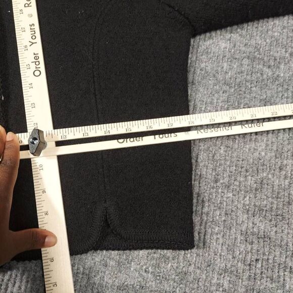 Vintage Laura Jean Cardigan womens 9/10 Black Button up wool long sleeve - Picture 10 of 11